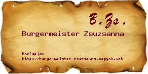 Burgermeister Zsuzsanna névjegykártya